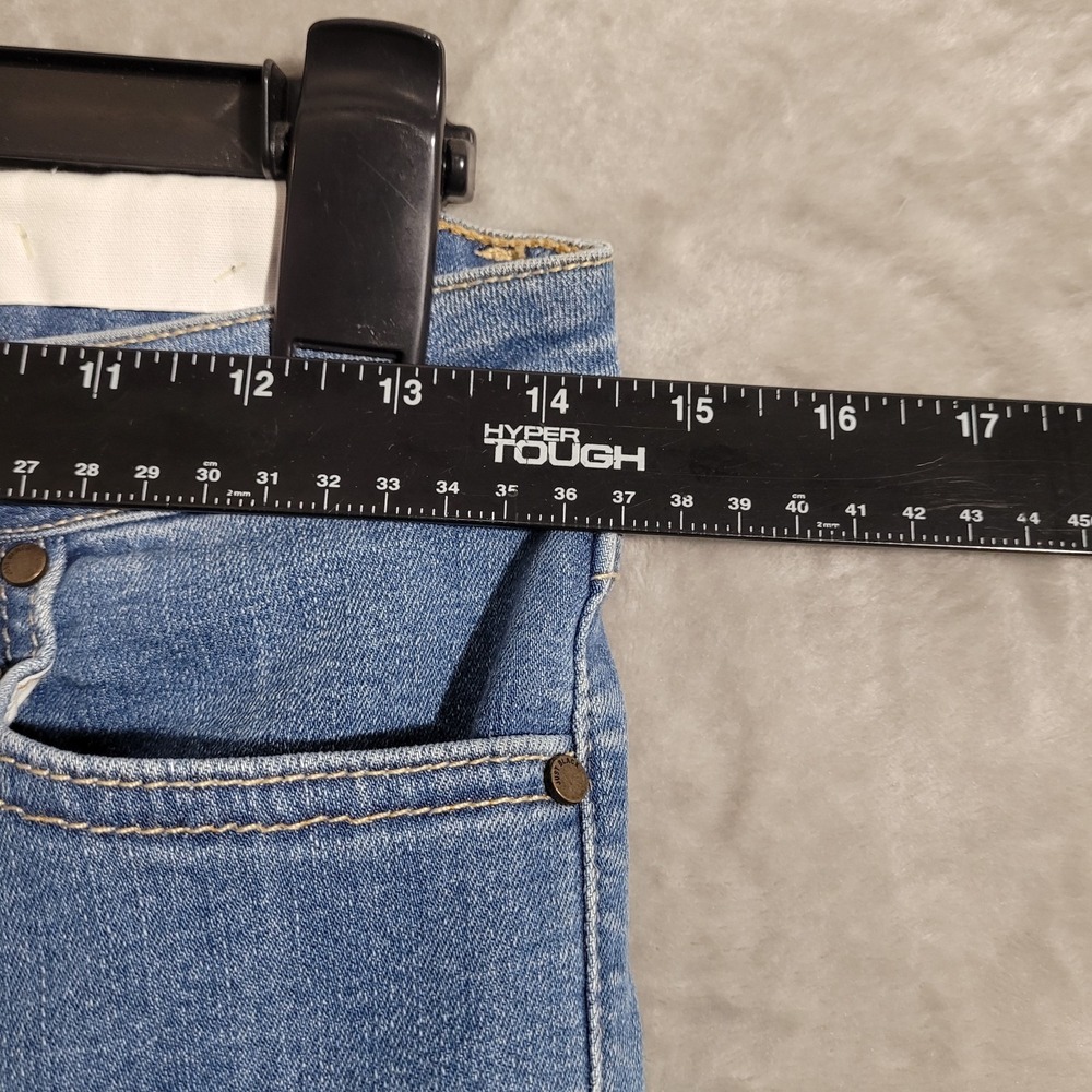 JUST BLACK DENIM  Women Sz 29 Med Wash Distressed Knee And Hem Skinny Casual - Picture 2 of 8